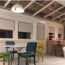 Reversed Roller Solar shades by Sun Decor Fabrics