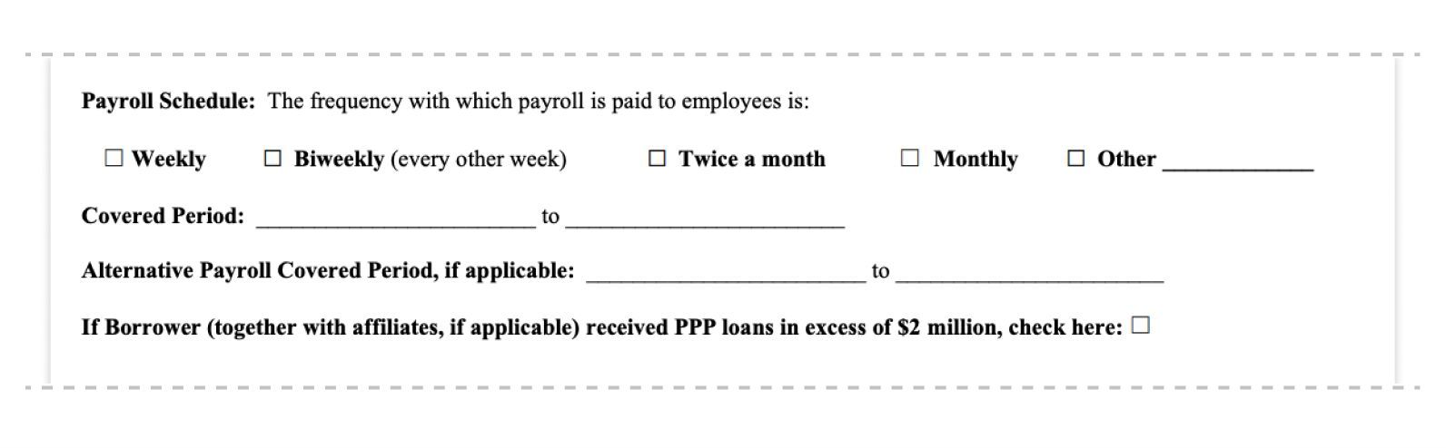 ppp loan forgiveness application form 3508EZ payroll schedule