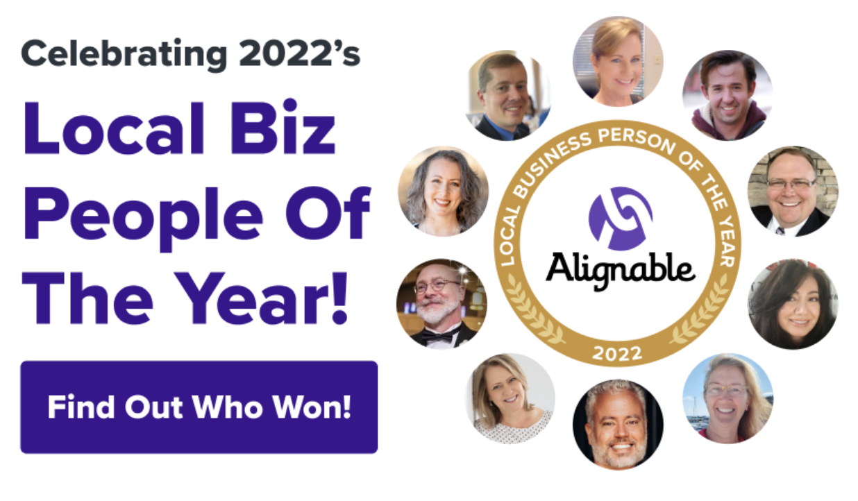 Promo for the Top 10 Winners of 2022's Alignable Local Business Person Of The Year Contest