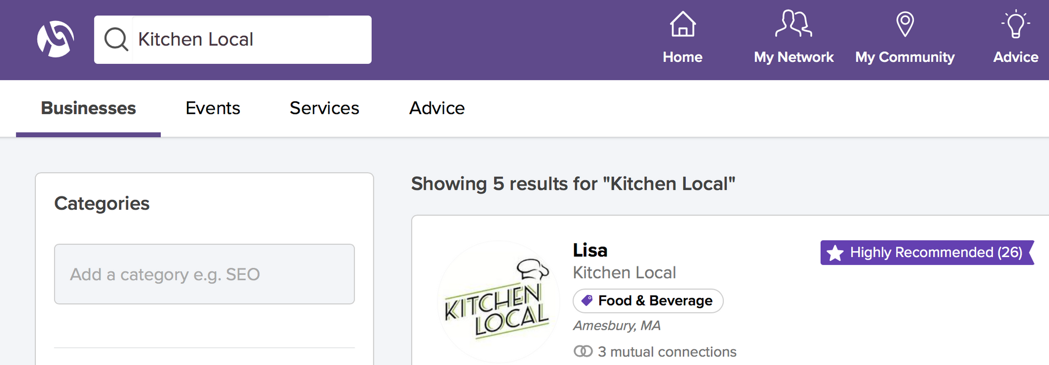 alignable business listing