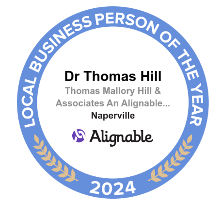 Dr. Thomas Hill's Winning Badge for Local Business Person Of The Year