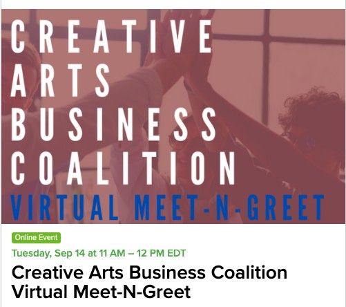 creative arts business coalition virtual meet n greet
