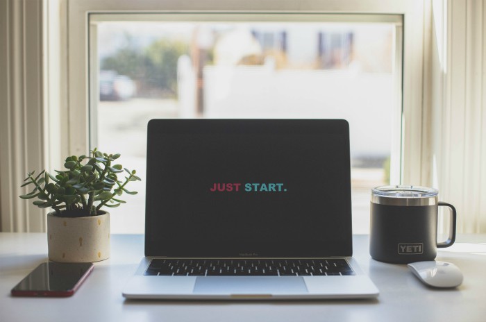 online small business ideas to start from home computer in front of window