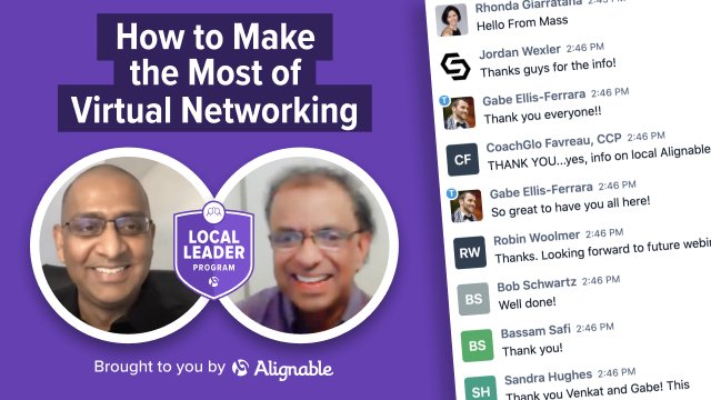 Sunil Bhaskaran how to make the most of virtual networking online events | Alignable