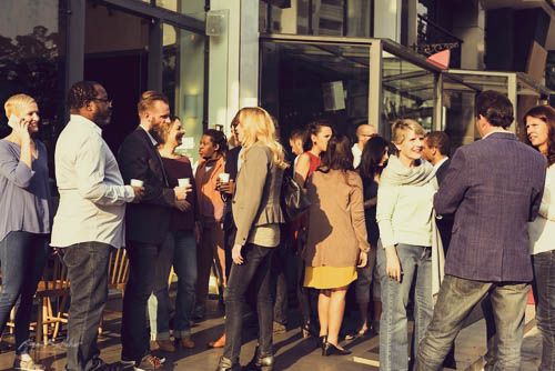 Talk with Others at a Business Networking Event