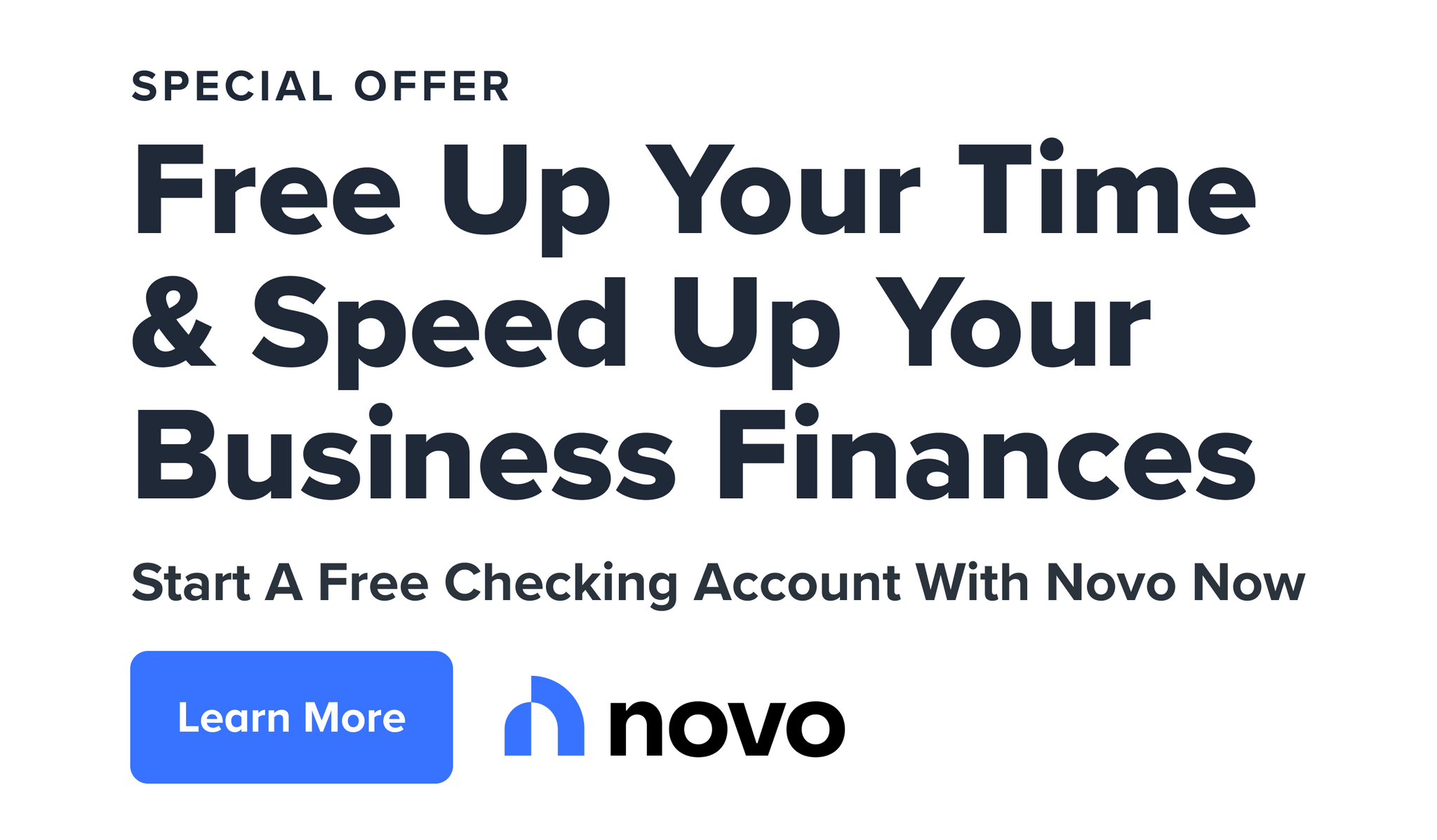 Novo free checking account offer for Alignable small business owners