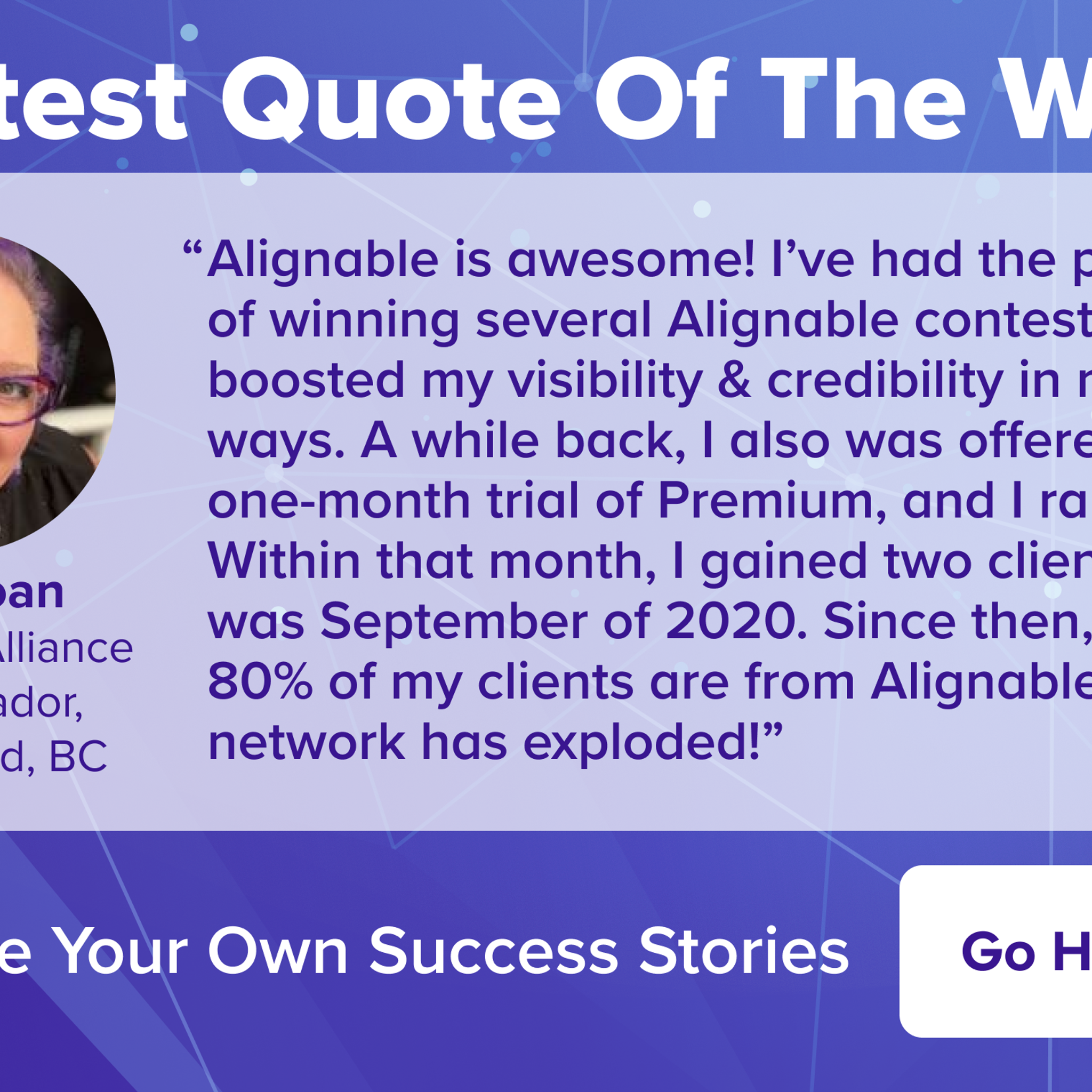 Kat Sloan's Alignable Contest Testimonial