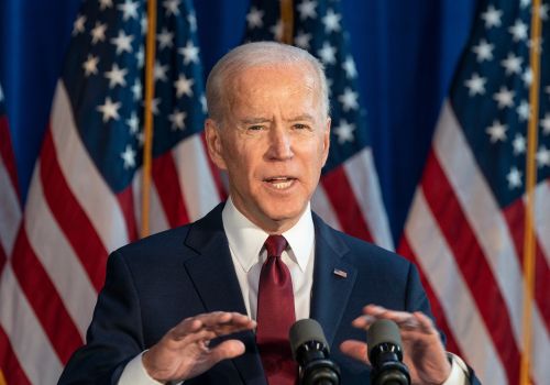Joe Biden speaking to audience