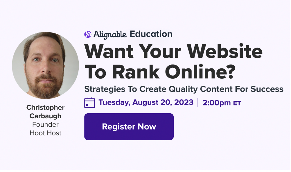 Hoot Host's August Event On Websites Ranking Online