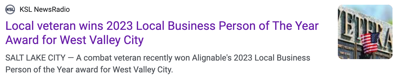 Local Veteran Wins Alignable Award