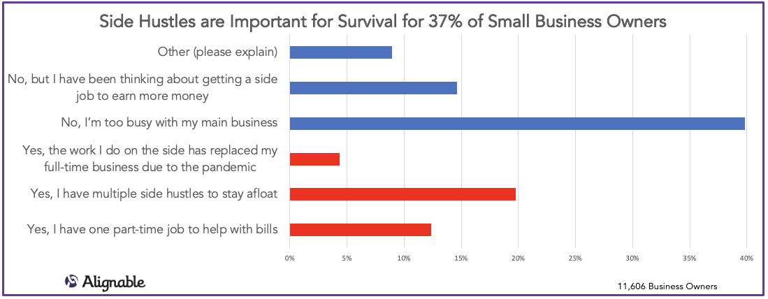side hustles are important for survival for 37% of small business owners
