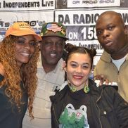 Da Radio Show crew includes (left to right), Aniya, MD, MaryAlex & Dundee Dee from Da Radio Show 1580am KBLA